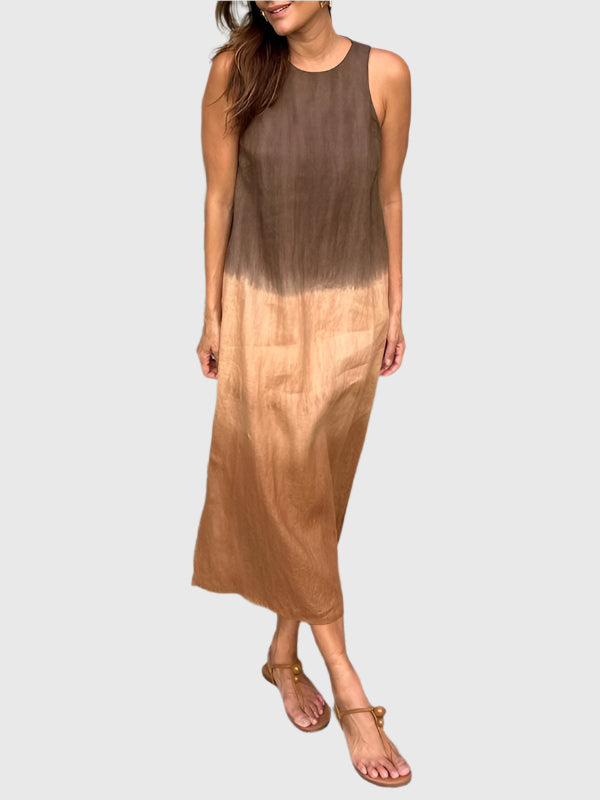 Women's Sleeveless Midi Dress Ombre - VibreMode