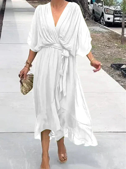 Women's Silk V-Neck Dress
