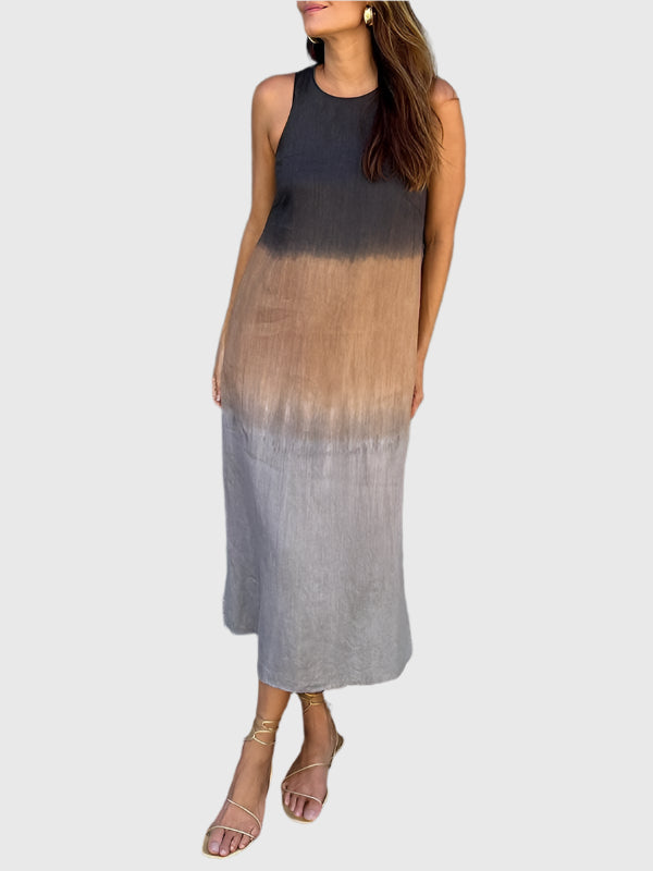 Women's Sleeveless Maxi Dress Round Neck