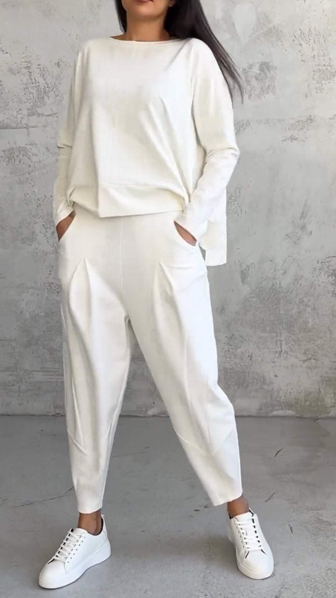 Women's 2 Piece Long Sleeve Lounge Set and Pants - VibreMode
