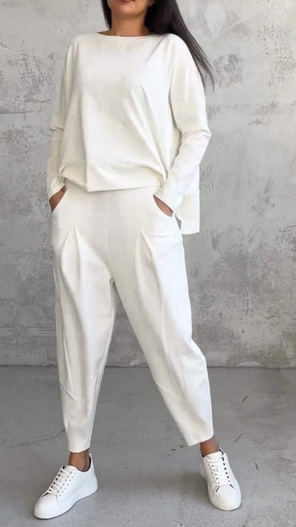 Women's 2 Piece Long Sleeve Lounge Set and Pants - VibreMode