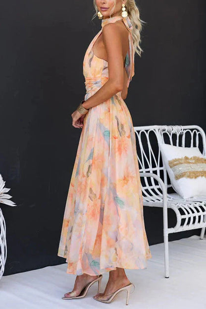 Image of Judie | Women's Halter Floral Maxi Dress
