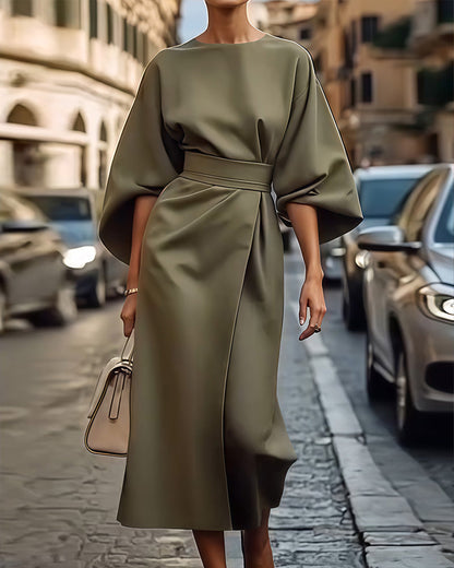 Image of Judith | Women's Belted Midi Dress