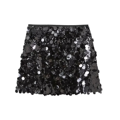 Women's Sequined Mini Skirt Fitted