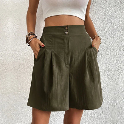 Women's High Waisted Loose Fit Shorts with Pockets