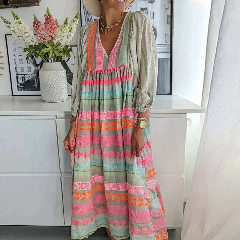 Colorful Stripe Long Maxi Dress
