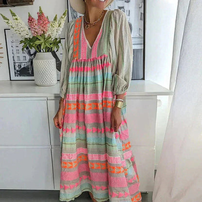 Colorful Stripe Long Maxi Dress