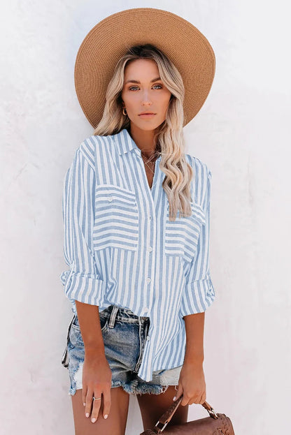 Image of Katrina | Women's Striped Button-Up Shirt
