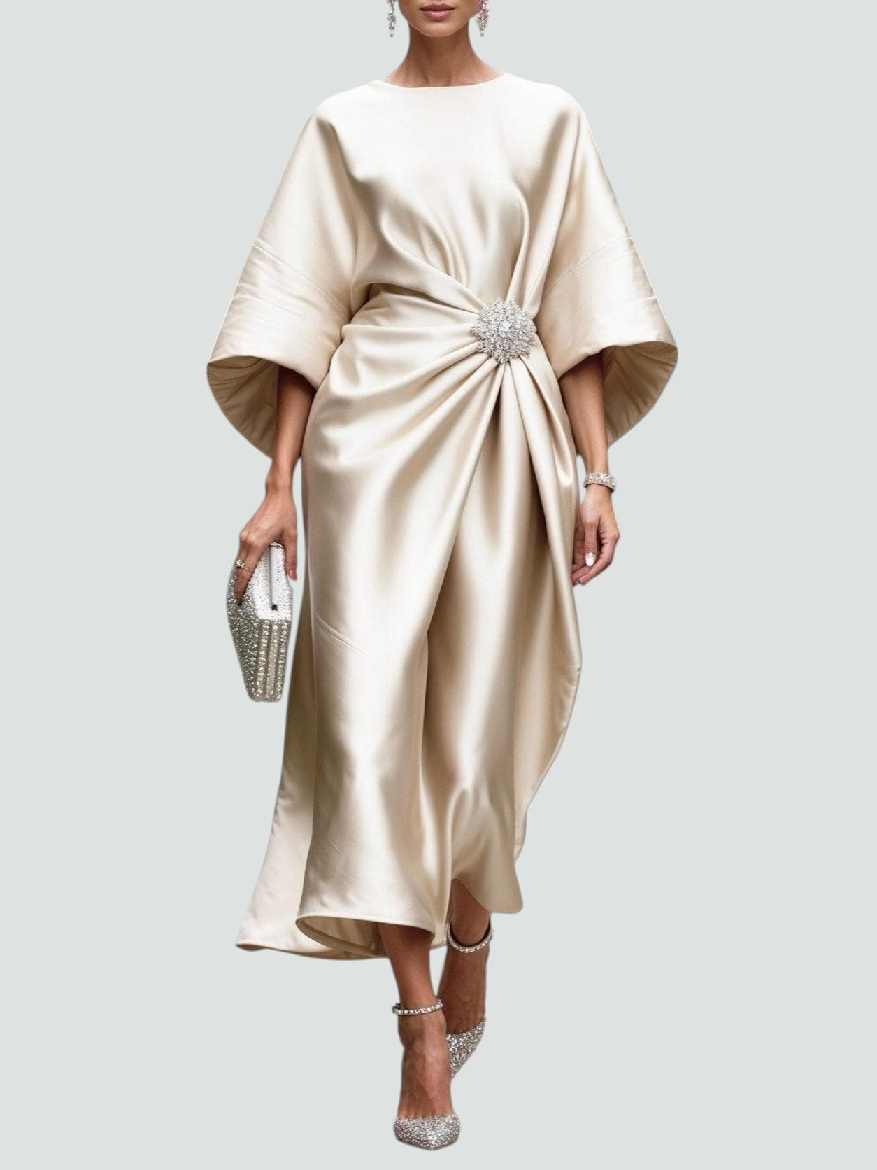 Women's Wrap Midi Dress
