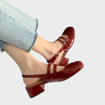 Elegant Women's Classic Double Buckle High Heel Shoes