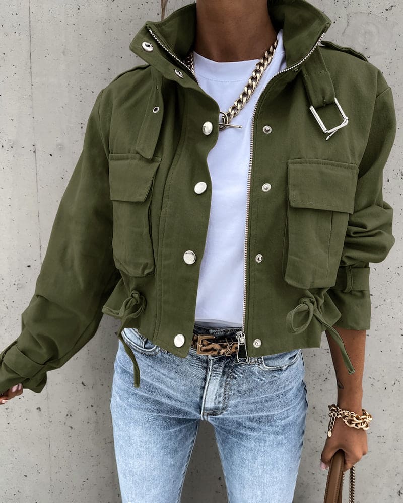Image of Kim | Women's Cropped Utility Jacket