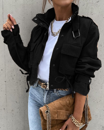 Image of Kim | Women's Cropped Utility Jacket