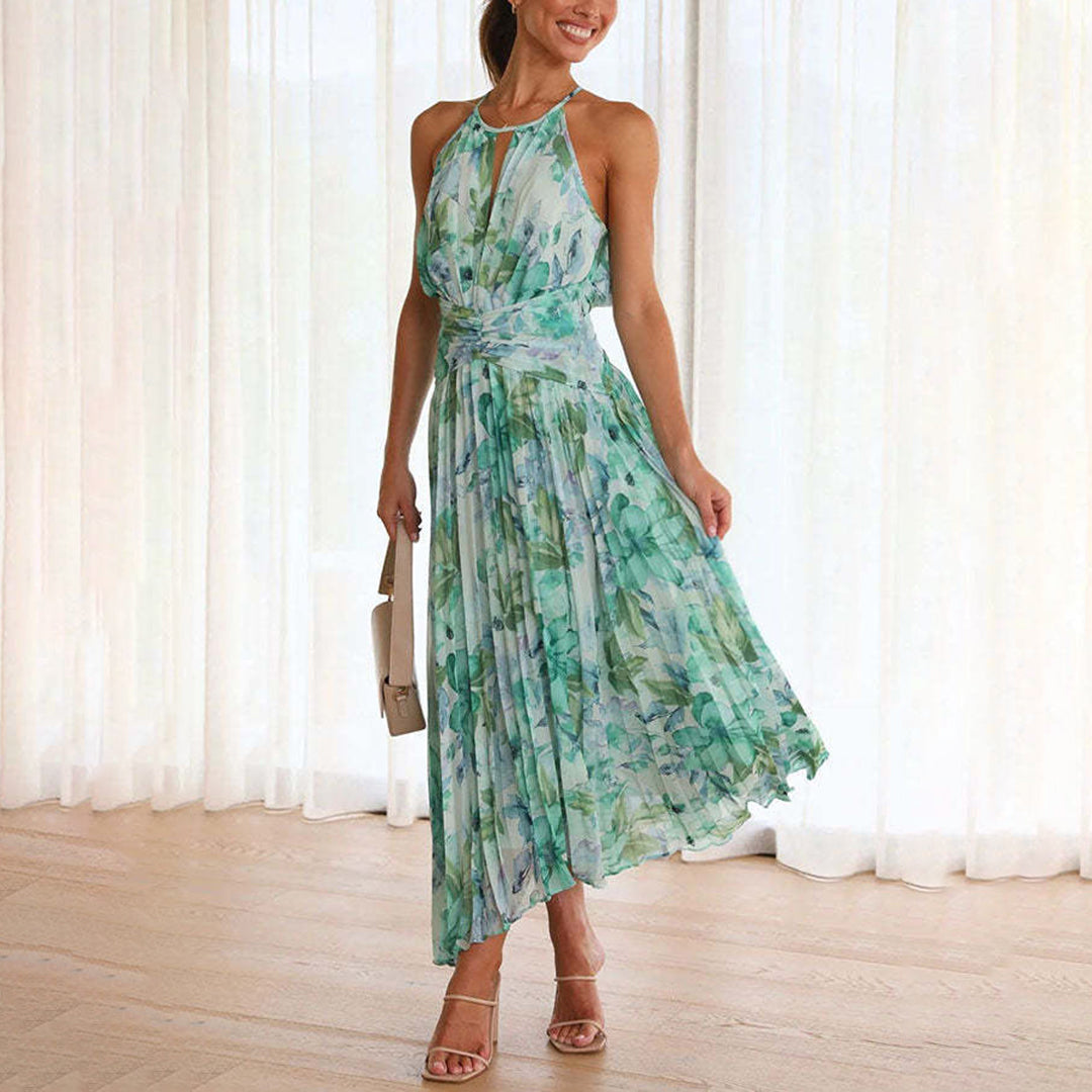 Women's Floral Midi A-Line Dress - VibreMode
