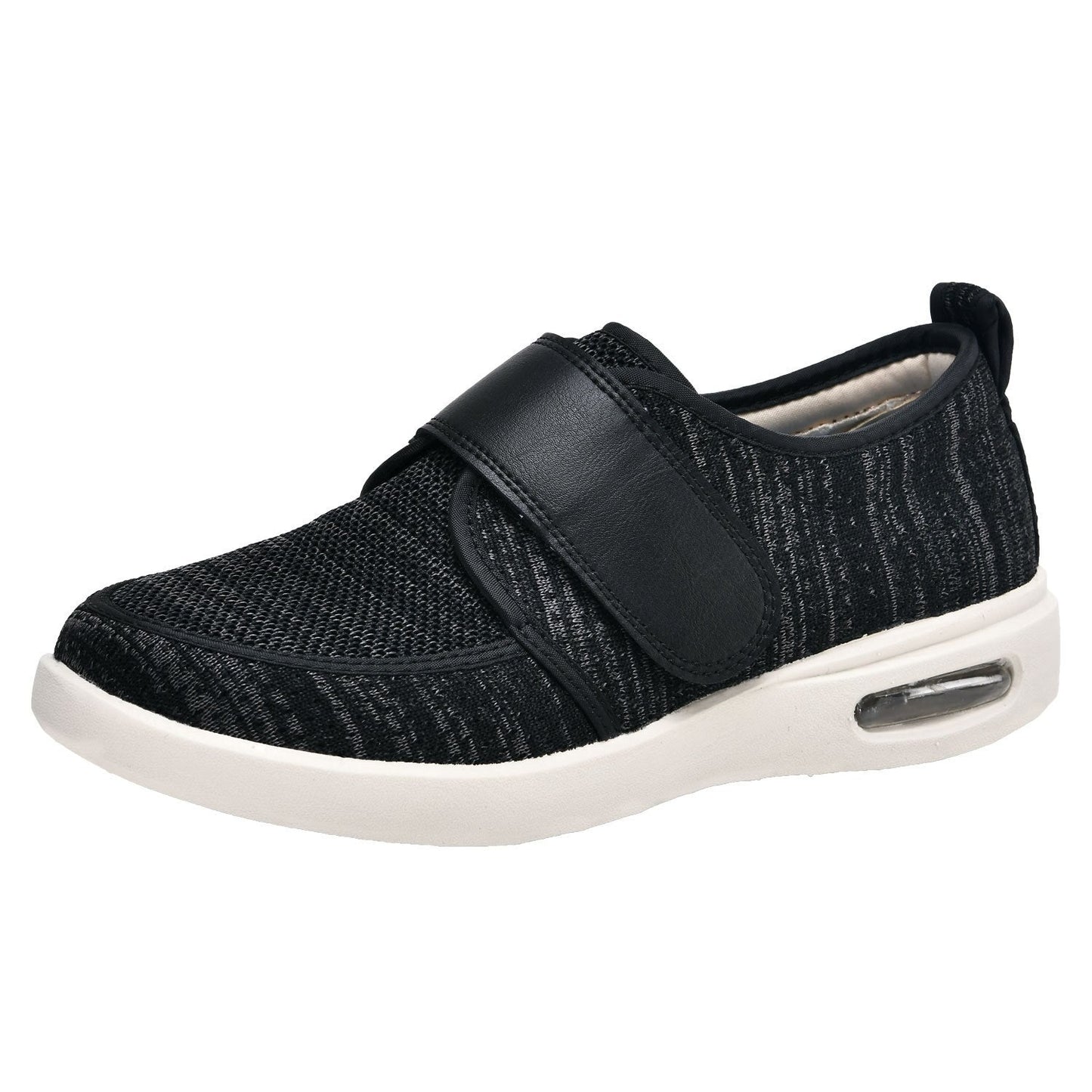 Comfortable Elastic Slip On Wide Shoes - Grey Black - VibreMode