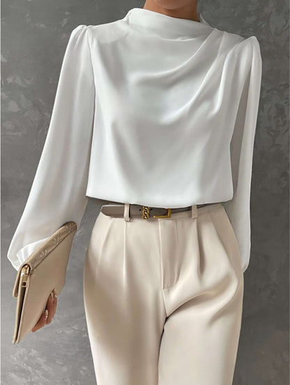 Image of Kyla | Women's Long Sleeve Draped Blouse