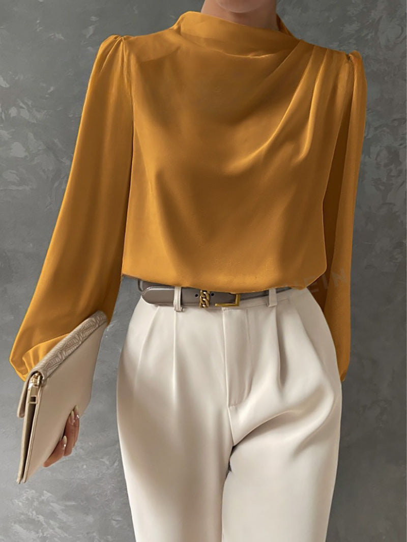 Image of Kyla | Women's Long Sleeve Draped Blouse