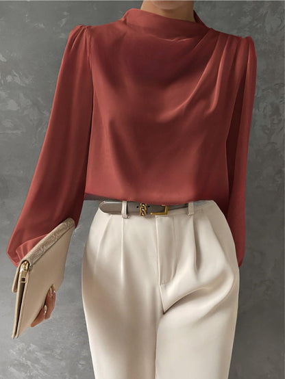 Image of Kyla | Women's Long Sleeve Draped Blouse