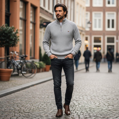 Men's Cotton Quarter Zip Sweater