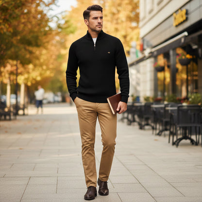 Men's Cotton Quarter Zip Sweater