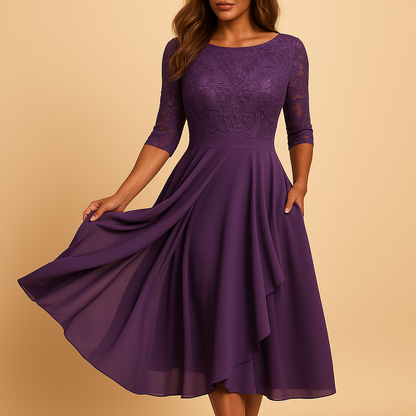 Mirella Women's Asymmetric Midi Dress Lace - VibreMode