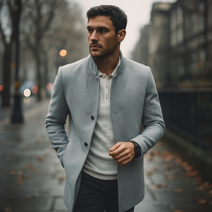 Image of Lance | Men's Notch Collar Mid-Length Coat