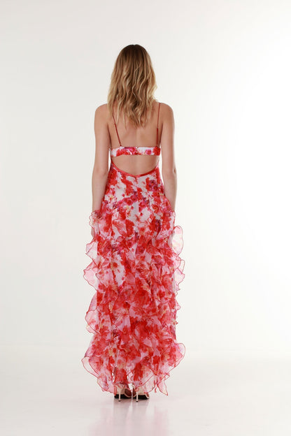 Image of Lena | Women's Floral Ruffle Maxi Dress