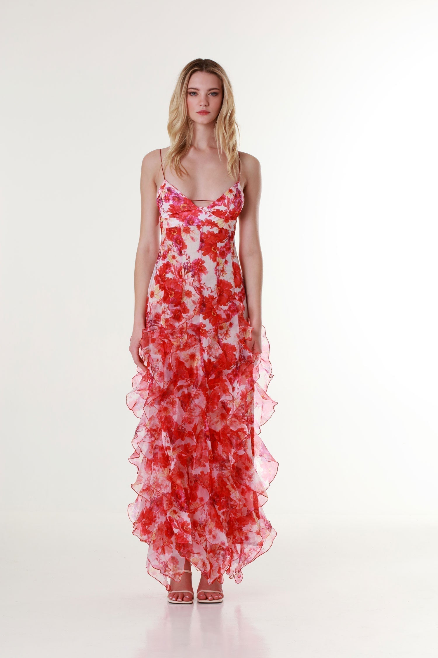 Image of Lena | Women's Floral Ruffle Maxi Dress