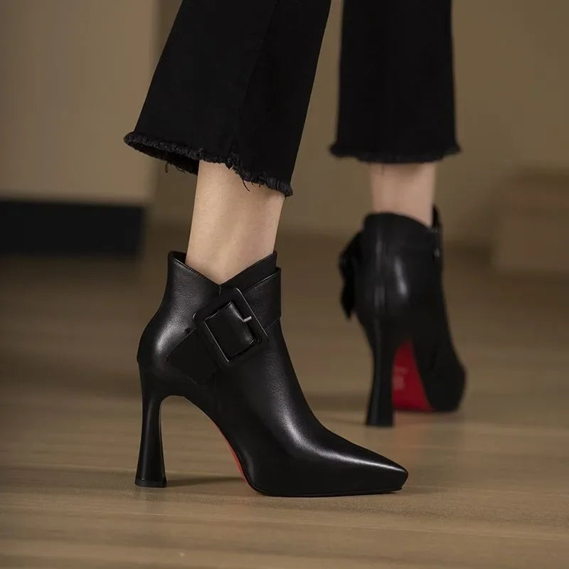 Image of Lena | Women's Pointed Toe Heeled Ankle Boots
