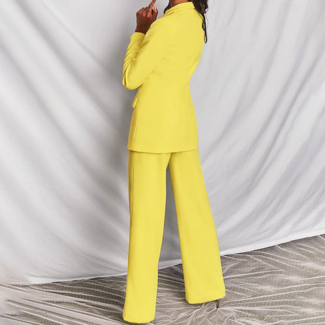 Women's Two Piece Suit Button Front Blazer Pants