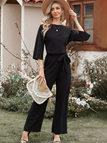 Women's Two Piece Pant Set Tie Waist - VibreMode