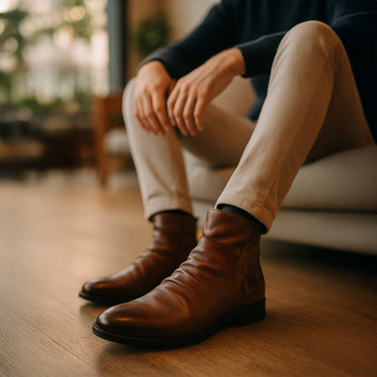 Men's Leather Chelsea Boots Handmade Black