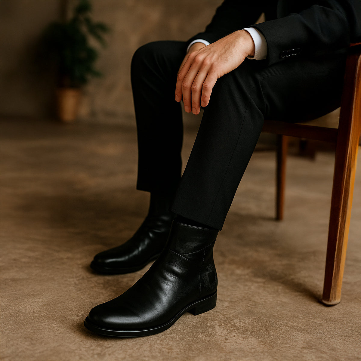 Men's Leather Chelsea Boots Handmade Black
