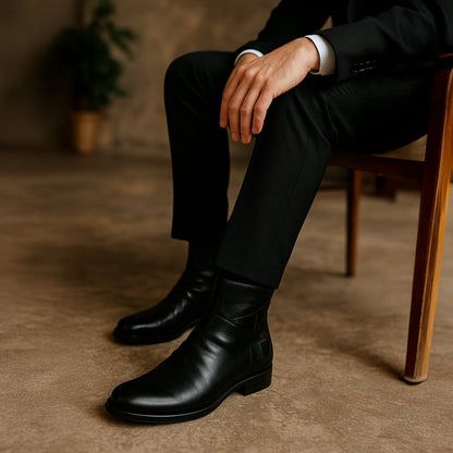 Men's Leather Chelsea Boots Handmade Black
