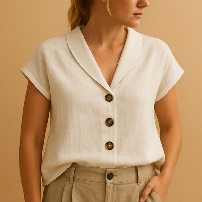 Women's Lightweight Summer Blouse Round Neck - VibreMode