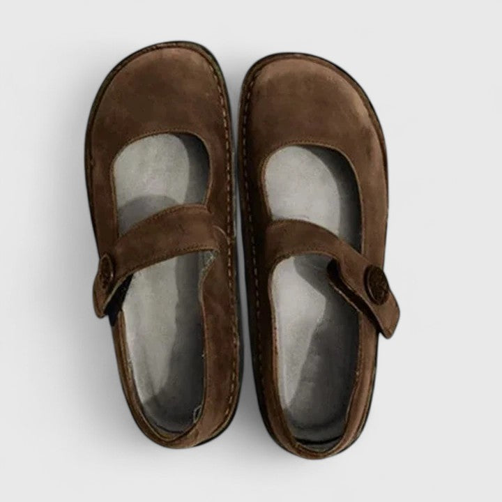 Ladies Comfortable Buckle Slip On Shoes