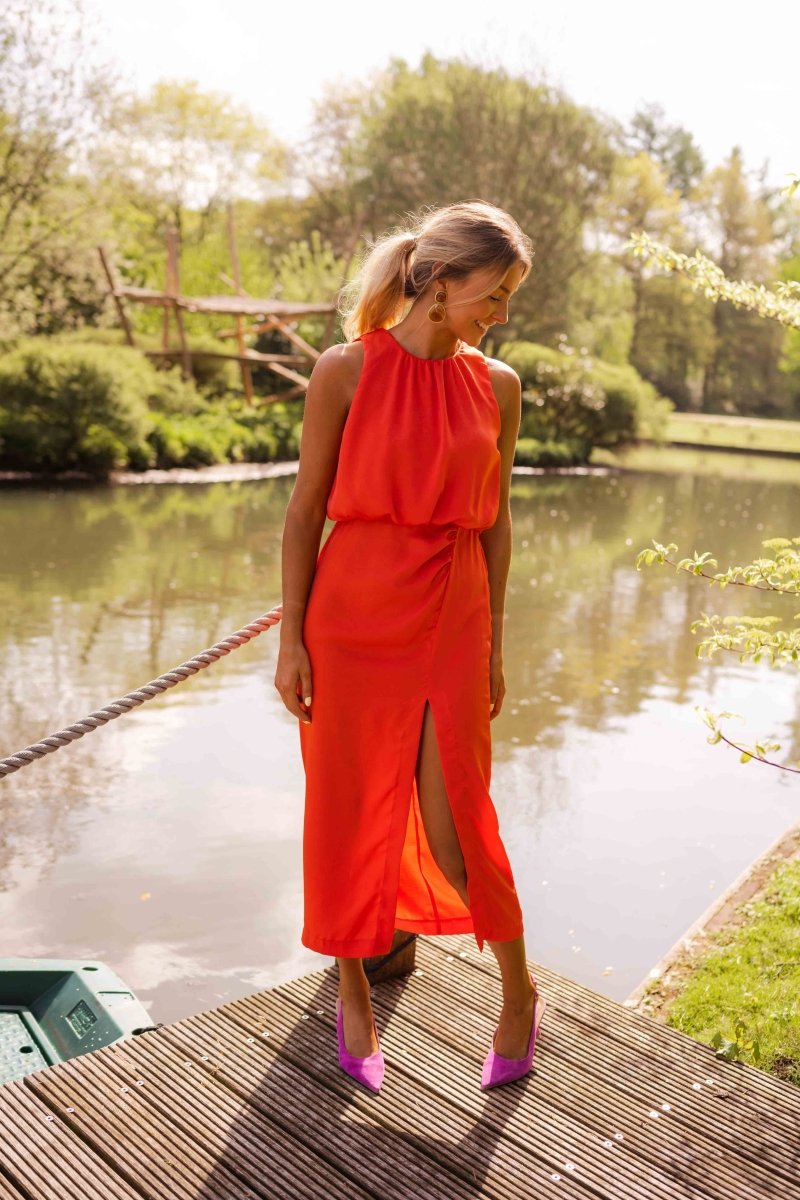 Women's Summer Dress Front Slit Detail