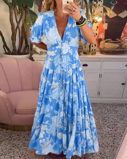 Women's Short Sleeve Flutter Dress