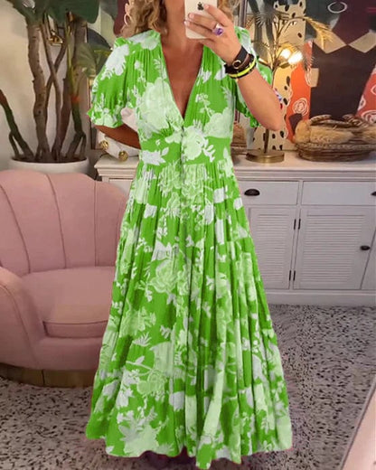 Women's Short Sleeve Flutter Dress