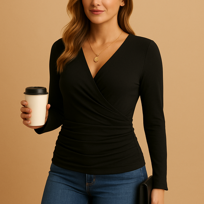 Women's Long Sleeve V-Neck Shirt