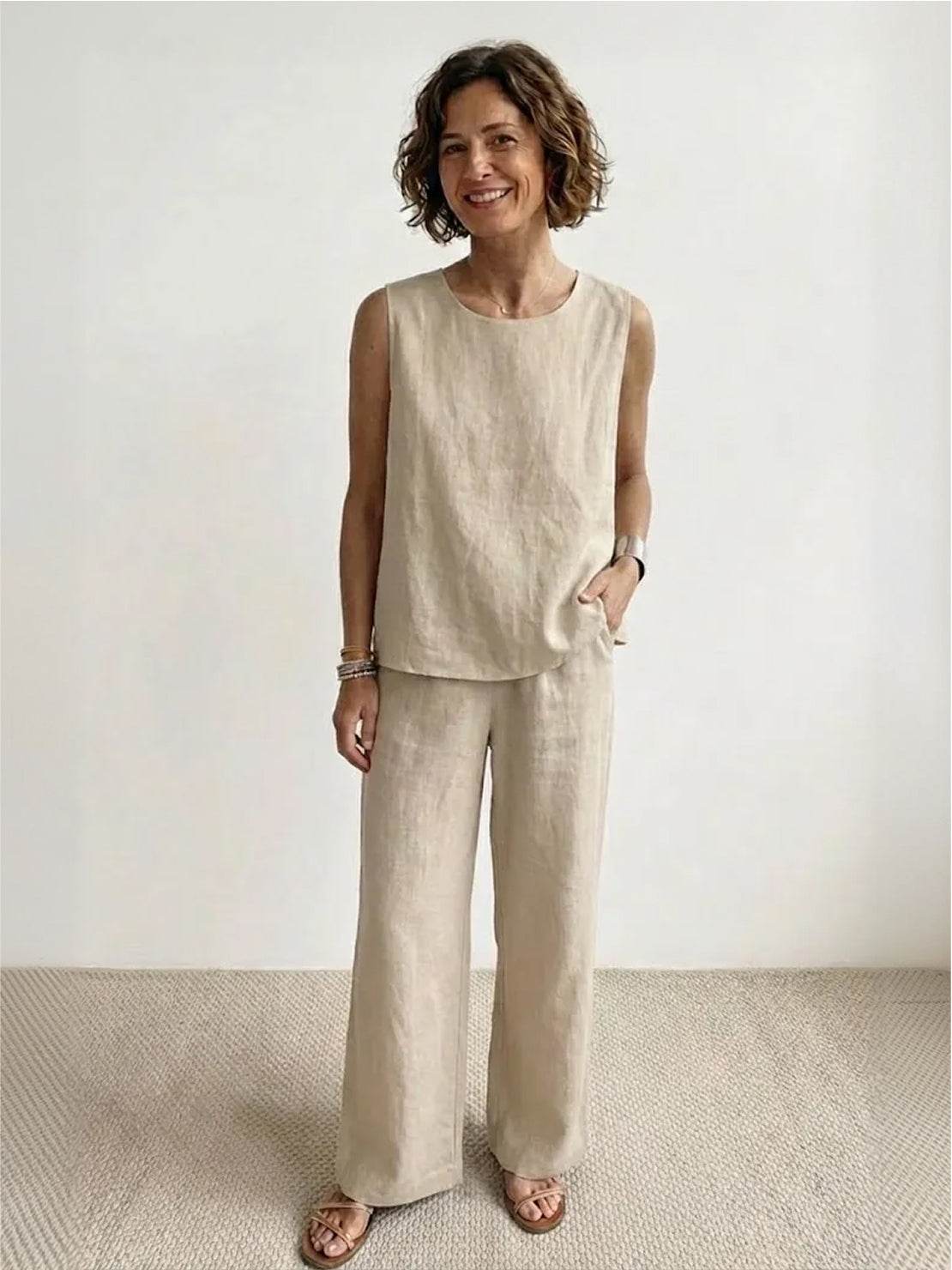 Olivia | Women's Summer Vest Top and Loose Fit Trousers Set