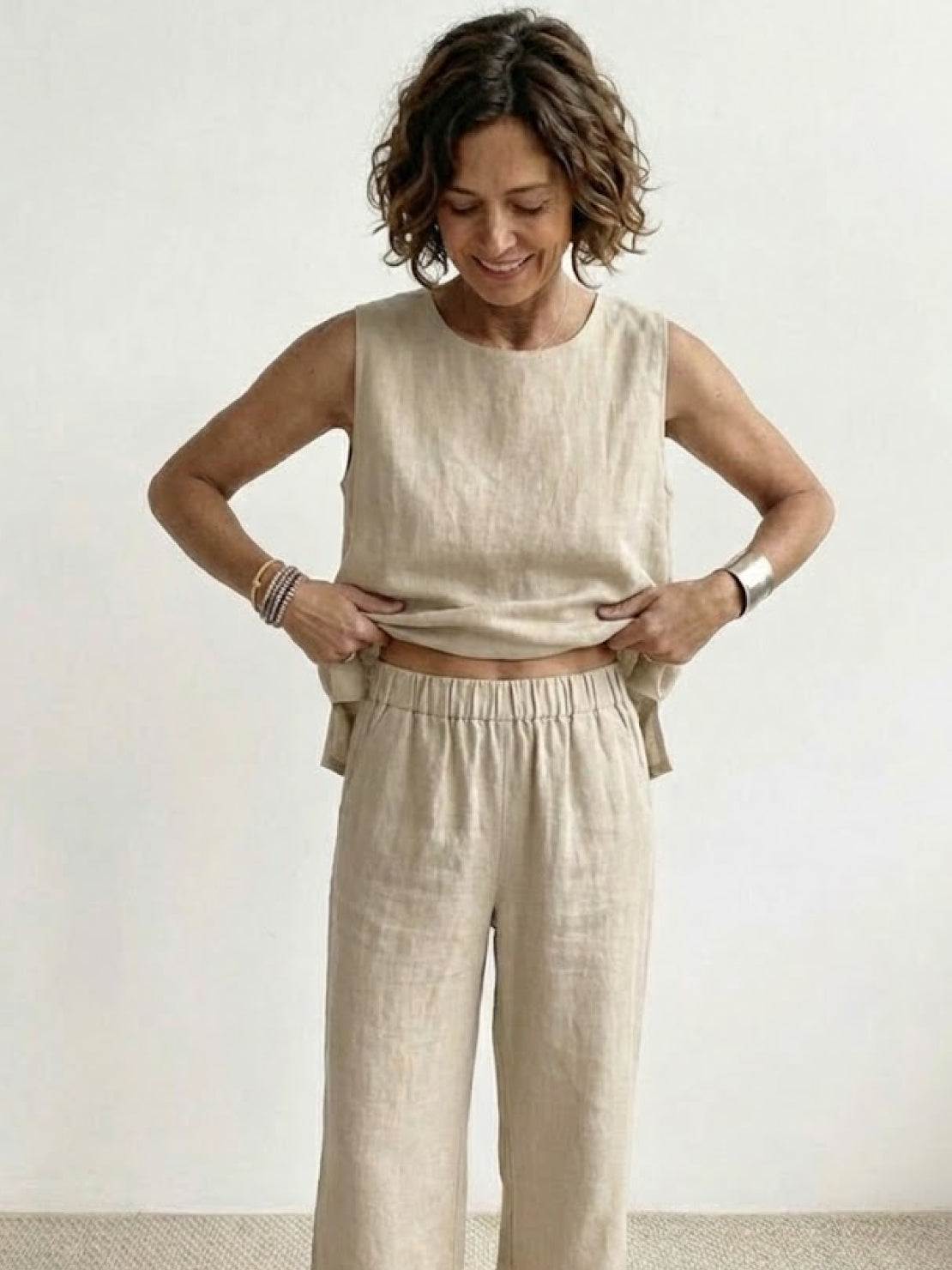 Olivia | Women's Summer Vest Top and Loose Fit Trousers Set