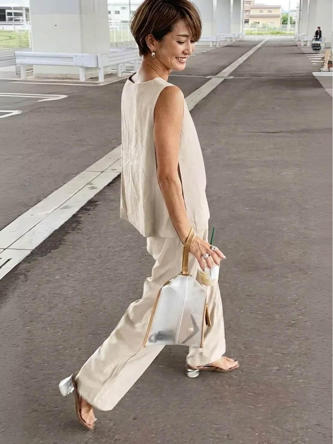 Women's Sleeveless Tank And Pants Set