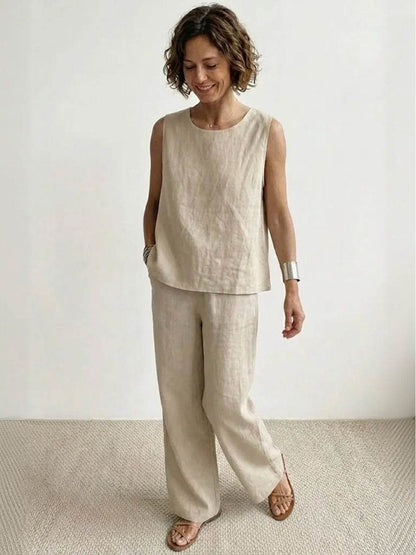 Women's Sleeveless Tank And Pants Set