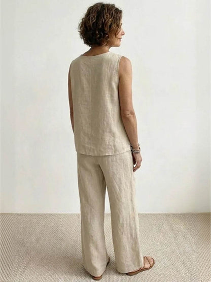 Women's Sleeveless Tank And Pants Set