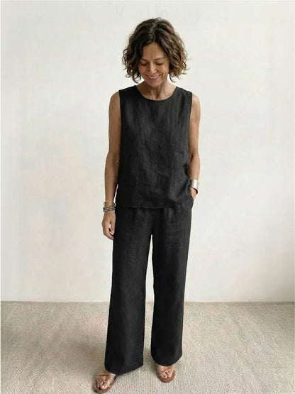 Women's Sleeveless Tank And Pants Set