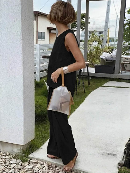 Women's Sleeveless Tank And Pants Set
