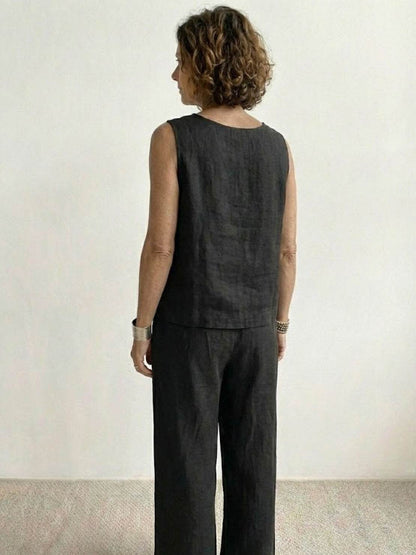 Women's Sleeveless Tank And Pants Set