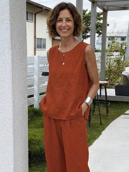 Olivia | Women's Summer Vest Top and Loose Fit Trousers Set