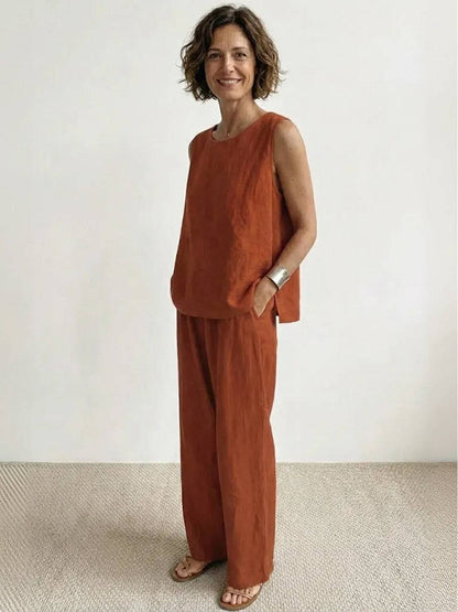 Olivia | Women's Summer Vest Top and Loose Fit Trousers Set