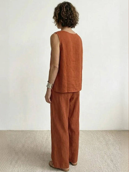 Women's Sleeveless Tank And Pants Set
